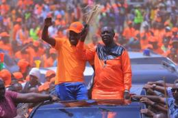 File image of ODM Leader Oburu Oginga with Governor Simba Arati.